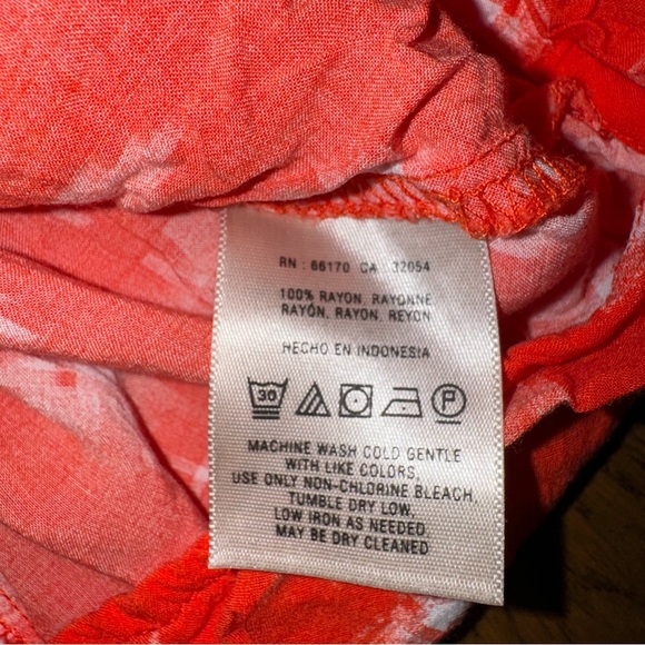 Anthropologie Holding Horses Orange Ikat Tunic Top w Pockets - Picture 9 of 10